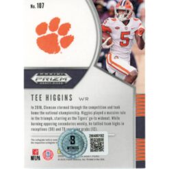 Tee Higgins Autographed 2020 Panini Prizm Draft 107 Trading Card Beckett 48902