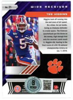 Tee Higgins Autographed/Signed 2023 XR #21 Trading Card Beckett 50247