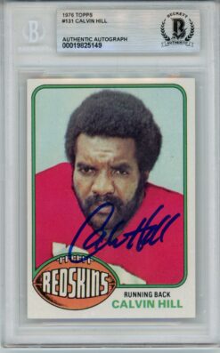 Calvin Hill Autographed 1976 Topps #131 Trading Card Slab Beckett 57056