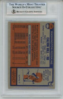 Calvin Hill Autographed 1976 Topps #131 Trading Card Slab Beckett 57056