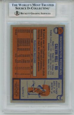 Calvin Hill Autographed 1976 Topps #131 Trading Card Slab Beckett 57126
