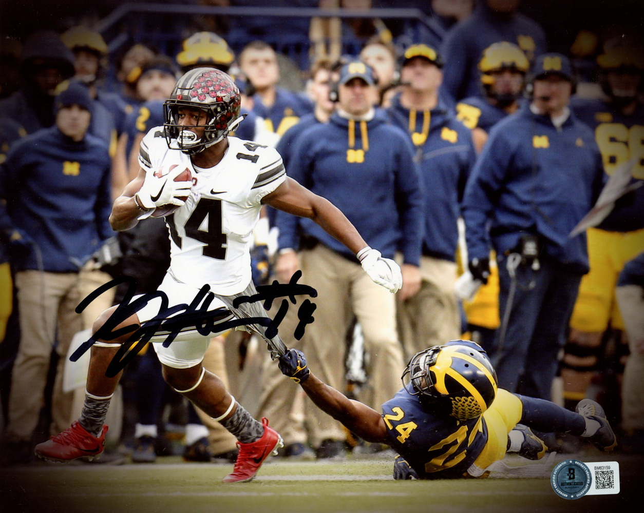 KJ Hill Autographed/Signed Ohio State Buckeyes 8x10 Photo Beckett 47334