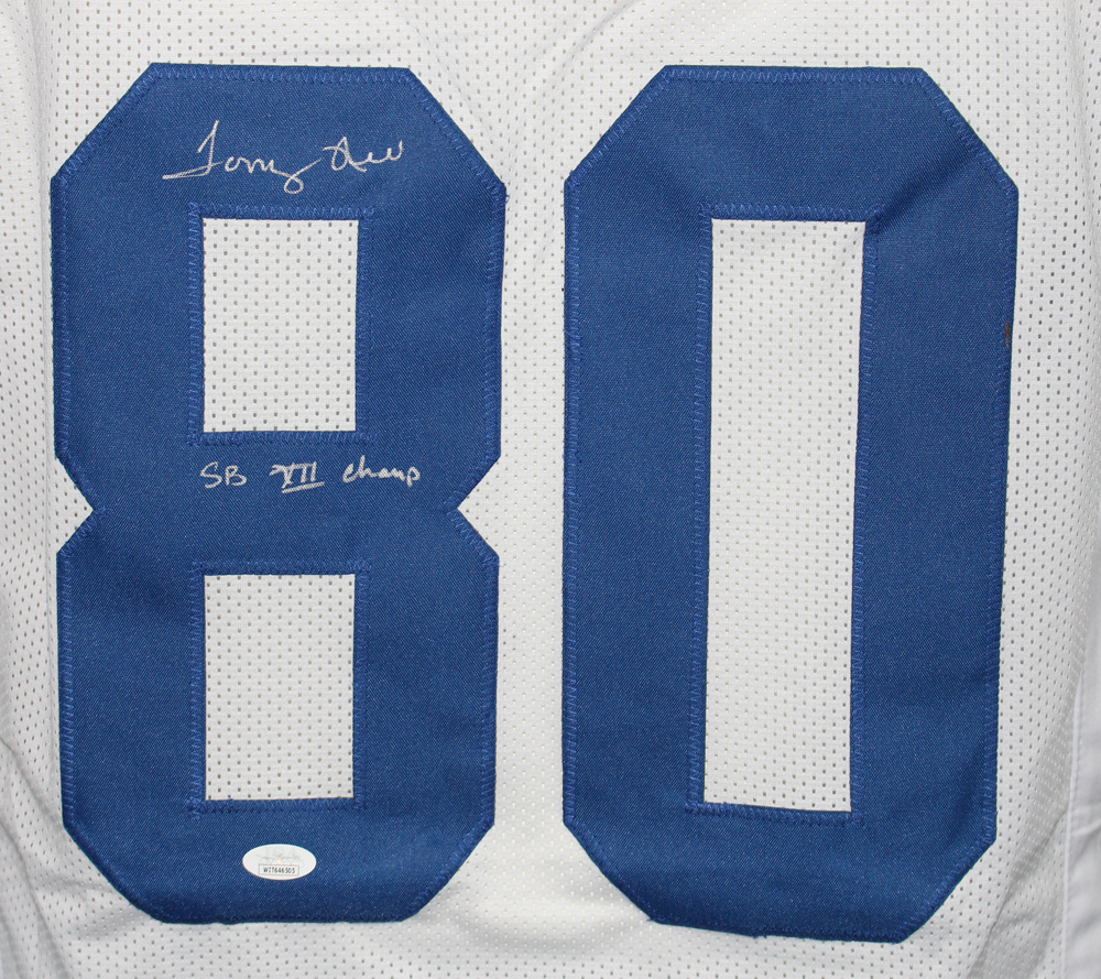 Tony Hill Autographed/Signed Pro Style White XL Jersey SB Champs Beckett