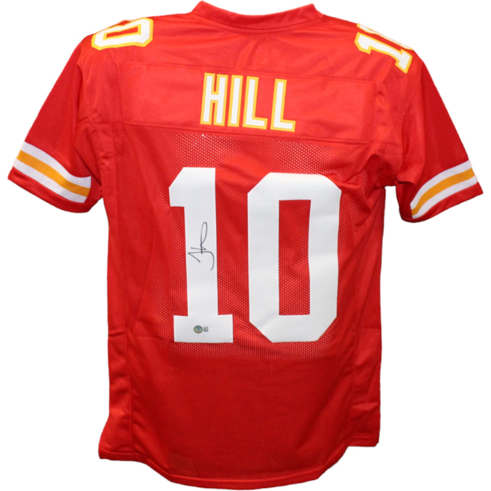 Tyreek Hill Autographed/Signed Pro Style Red Jersey Beckett