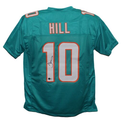 Tyreek Hill Autographed/Signed Pro Style Teal Jersey Beckett 36249