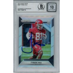 Tyreek Hill Autographed '16 Panini Prizm 296 10 Grade Trading Card Beckett 44971