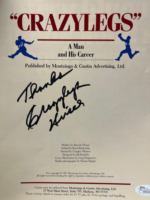 Elroy Hirsch Autographed Los Angeles Rams 1987 Crazy Legs Program JSA