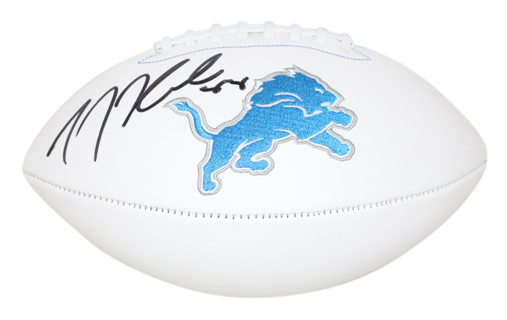 TJ Hockenson Autographed/Signed Detroit Lions Logo Football Beckett BAS