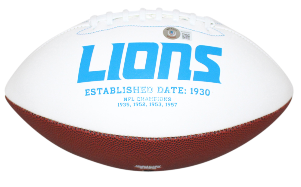 TJ Hockenson Autographed/Signed Detroit Lions Logo Football Beckett BAS