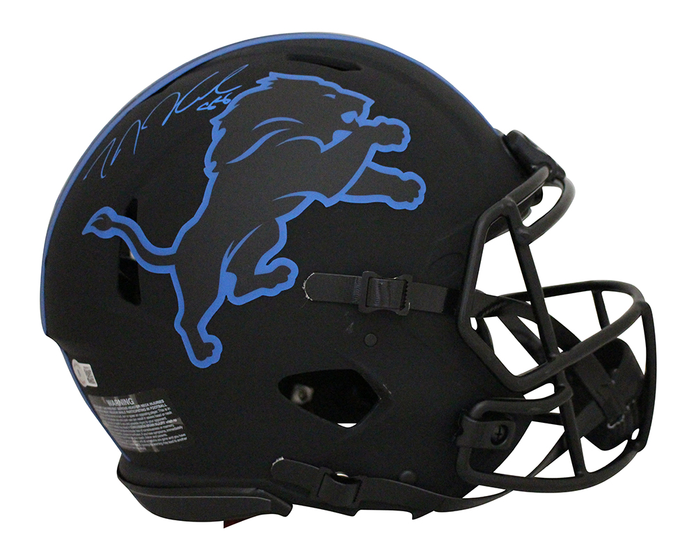 TJ Hockenson Autographed Detroit Lions Authentic Eclipse Speed Helmet BAS