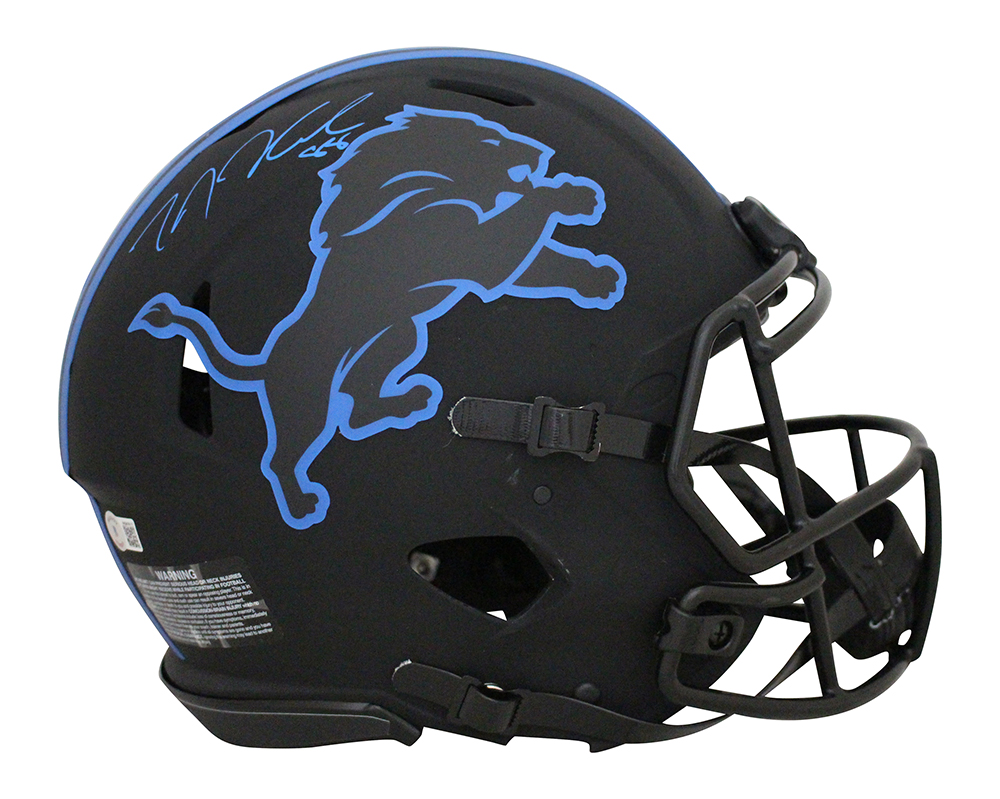 TJ Hockenson Autographed Detroit Lions Authentic Eclipse Speed Helmet BAS