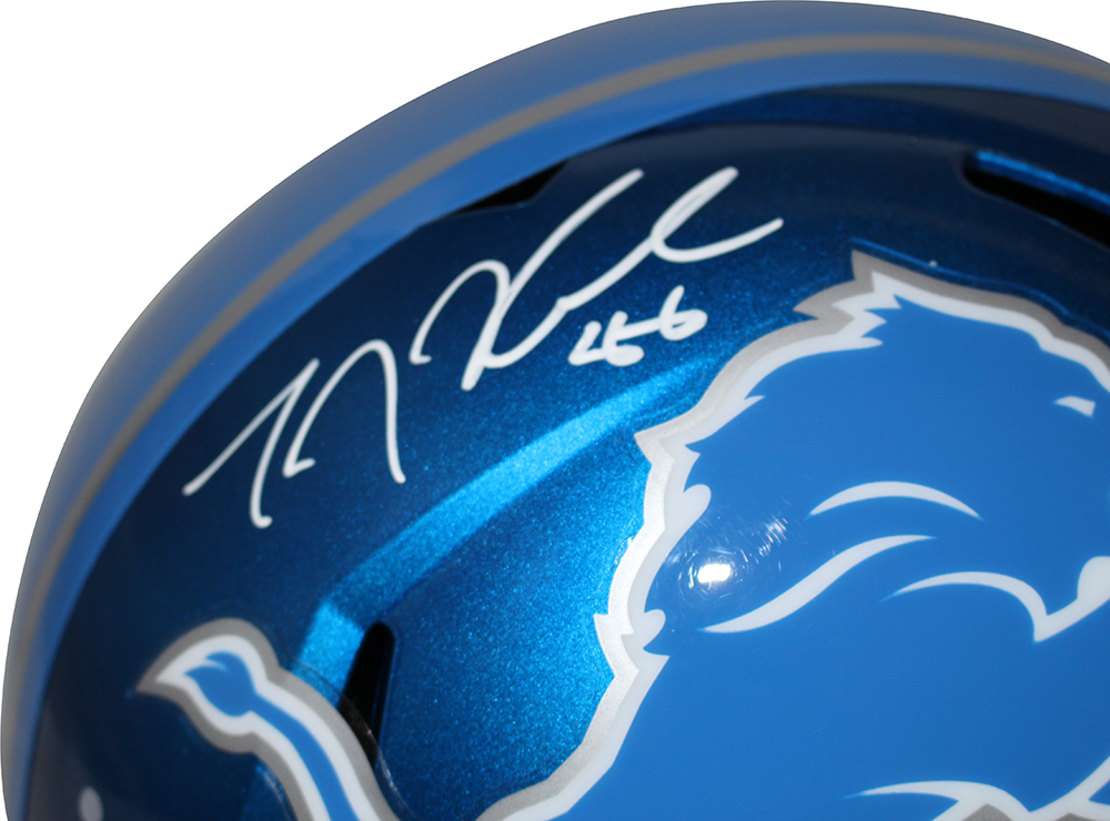 TJ Hockenson Autographed/Signed Detroit Lions F/S Flash Speed Helmet BAS