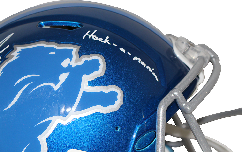 TJ Hockenson Autographed Detroit Lions Authentic Flash Speed Helmet BAS