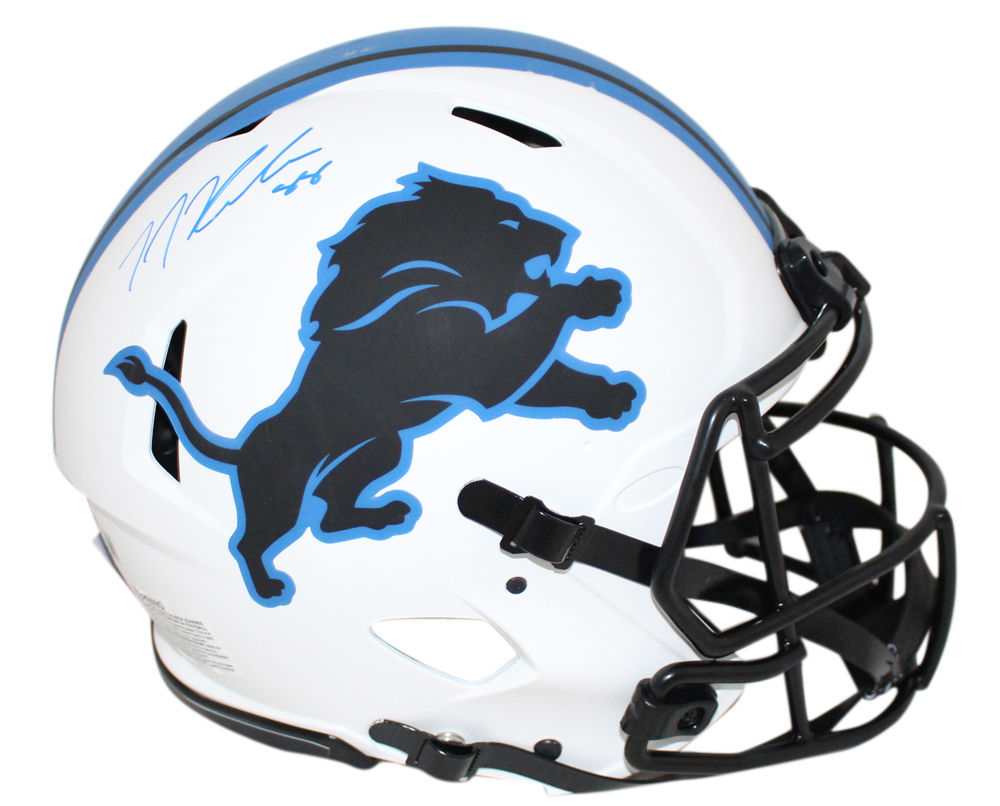 TJ Hockenson Autographed Detroit Lions Authentic Lunar Helmet Beckett
