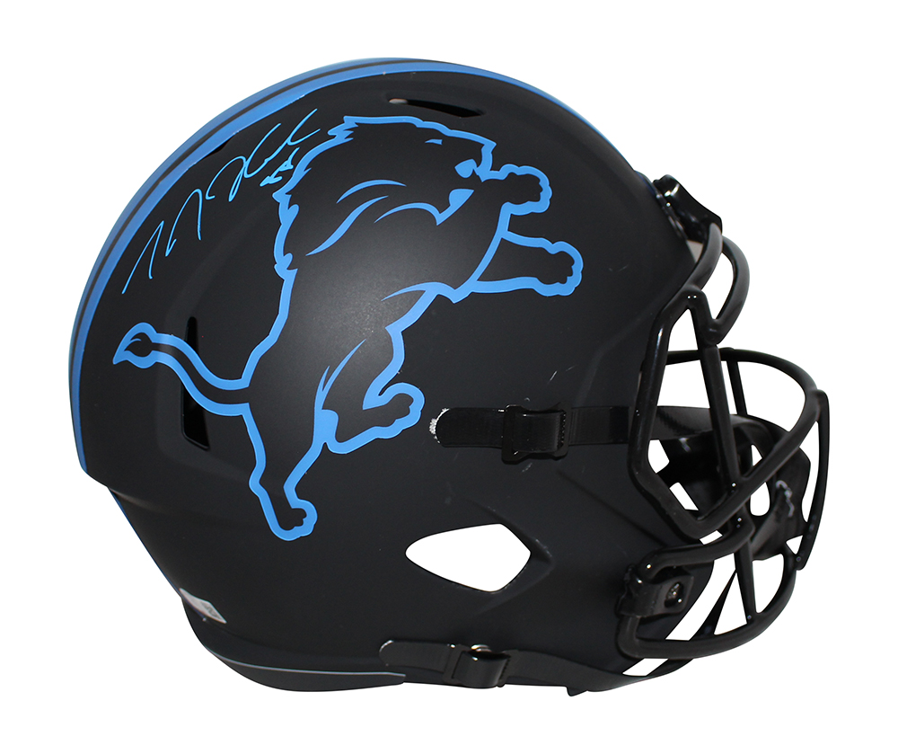 TJ Hockenson Autographed Detroit Lions F/S Eclipse Speed Helmet BAS