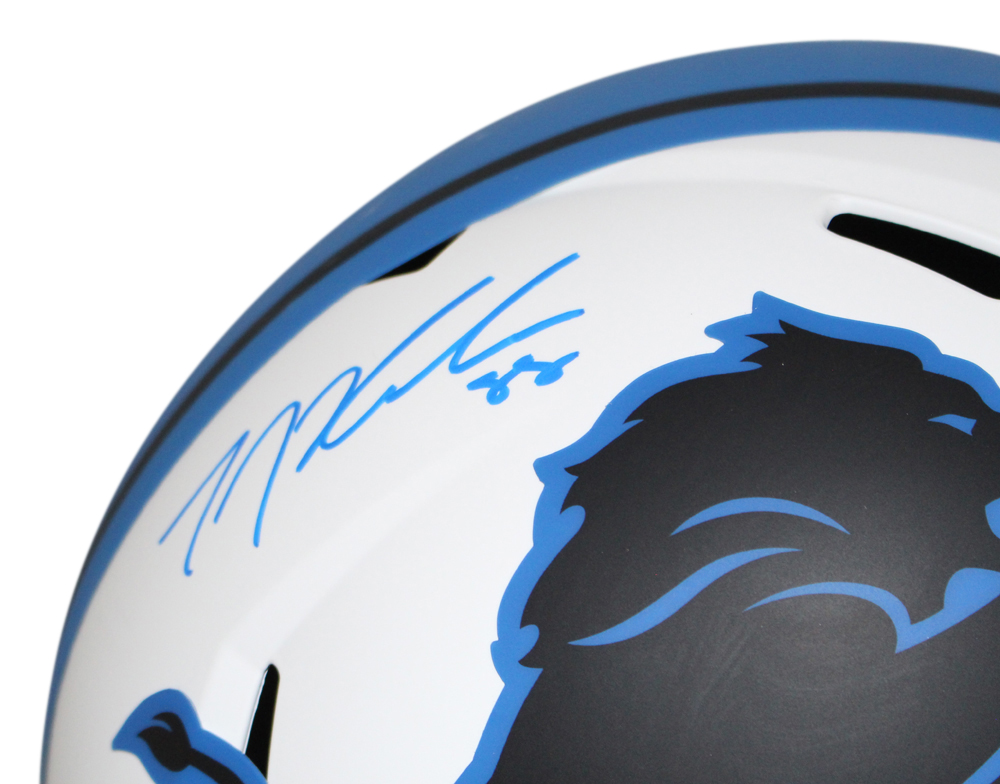 TJ Hockenson Signed Detroit Lions F/S Lunar Speed Helmet Beckett BAS