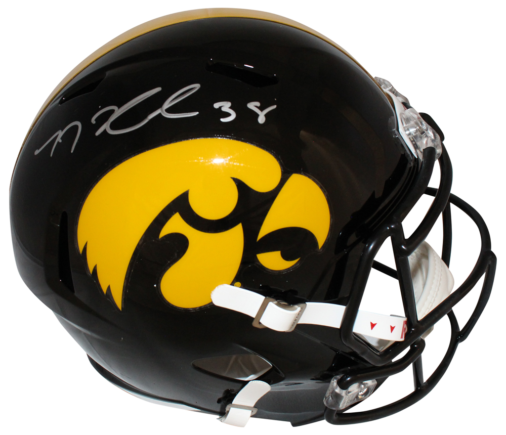 TJ Hockenson Autographed/Signed Iowa Hawkeyes F/S Helmet Beckett