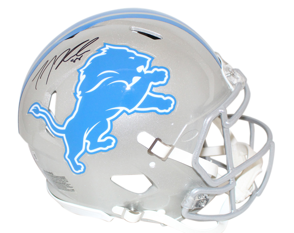 TJ Hockenson Autographed Detroit Lions Authentic Speed Helmet Beckett