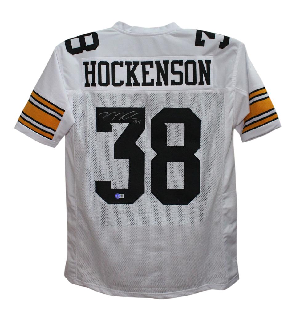 TJ Hockenson Autographed/Signed College Style White XL Jersey BAS