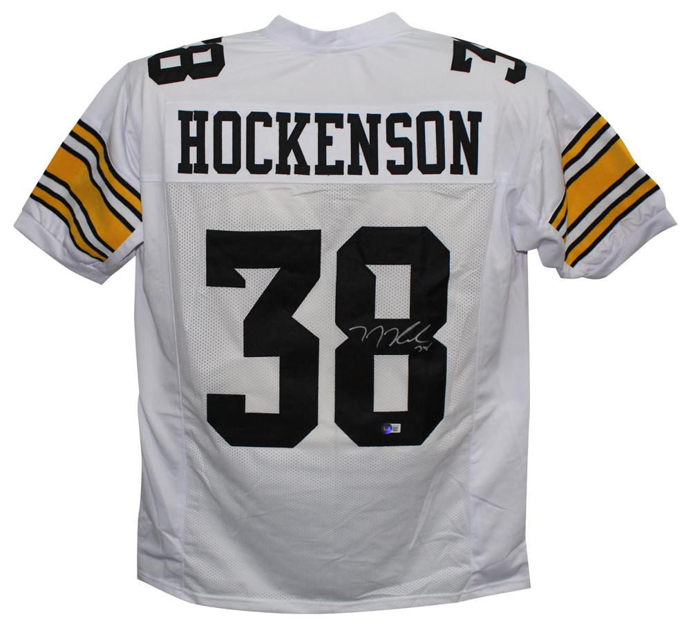 TJ Hockenson Autographed/Signed College Style White XL Jersey Beckett