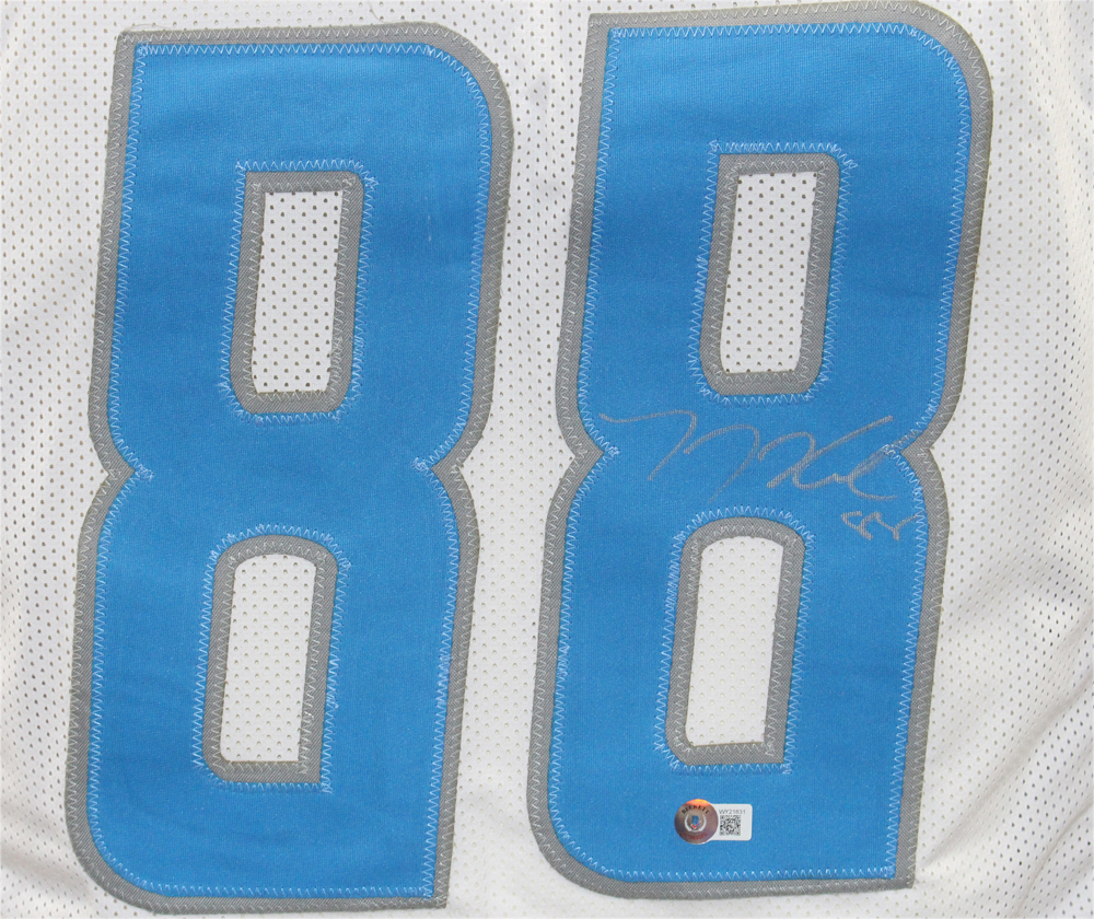 TJ Hockenson Autographed/Signed Pro Style White XL Jersey Beckett