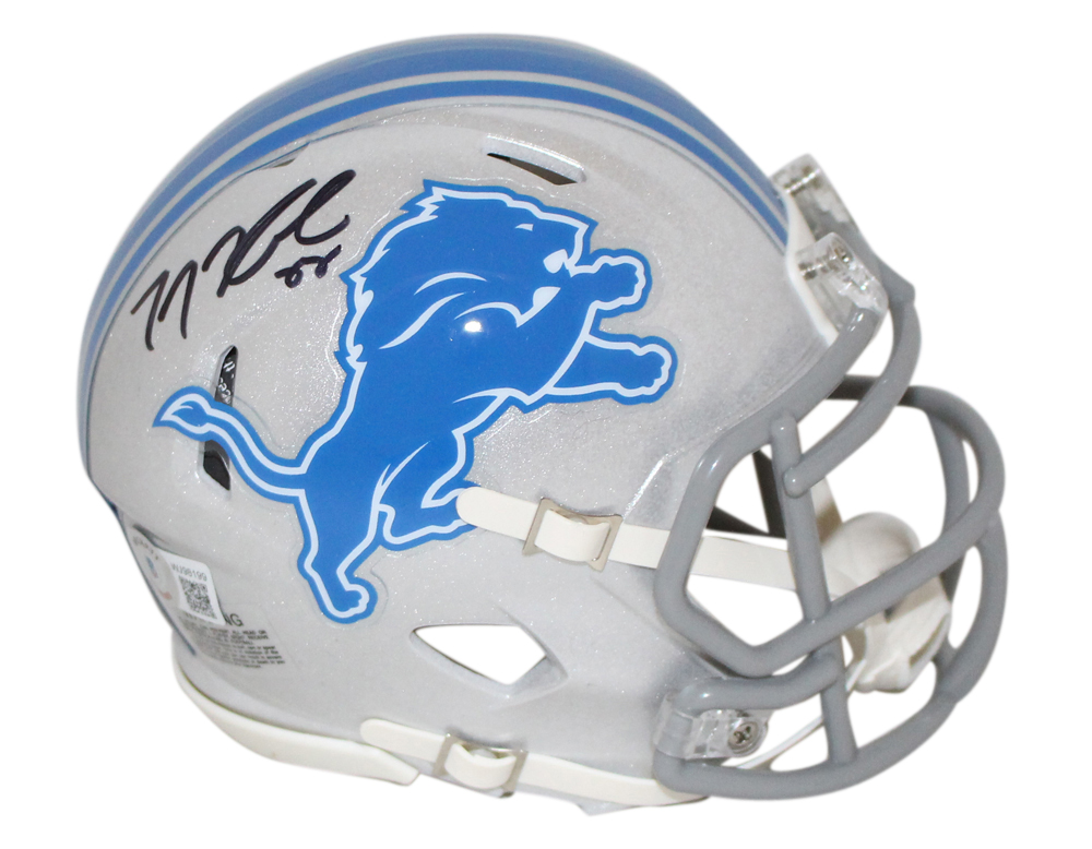 TJ Hockenson Autographed/Signed Detroit Lions Speed Mini Helmet BAS