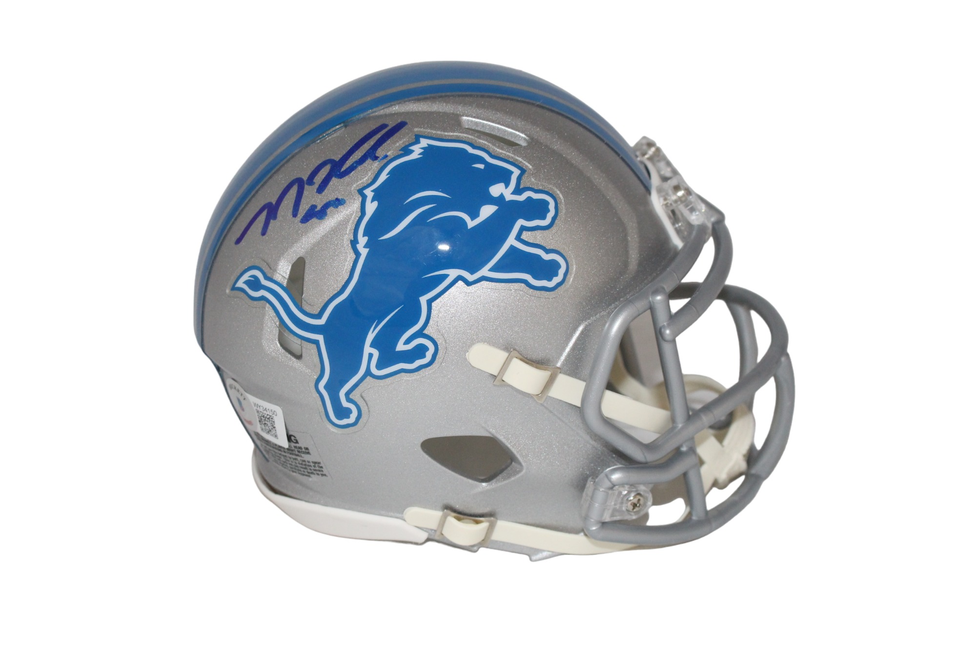 Tj Hockenson Autographed Detroit Lions Speed Mini Helmet Beckett