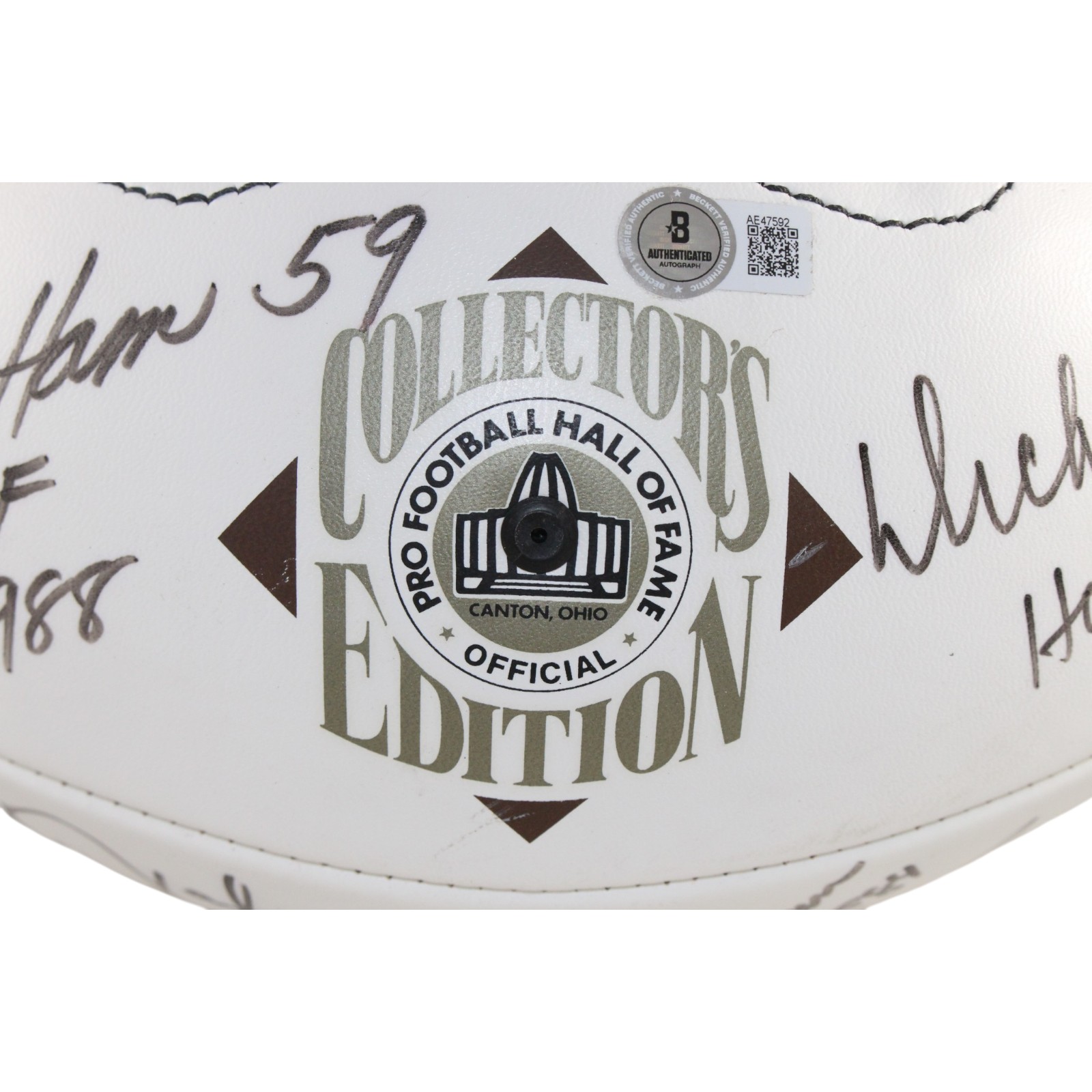 Butkus Dawson Dorsett Biletnikoff +9 Signed HOF Logo Football HOF Beckett 55426