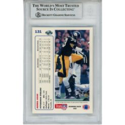 Merril Hoge Signed Pittsburgh Steelers 91 Upper Deck Card Slab Beckett 56129
