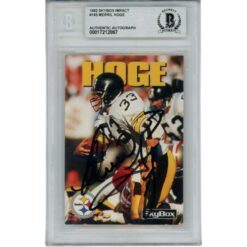 Merril Hoge Signed Pittsburgh Steelers 92 Skybox Impact Card Slab Beckett 56128