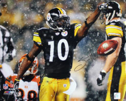 Santonio Holmes Autographed Pittsburgh Steelers 16x20 Photo 11699