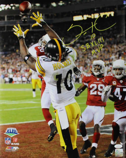 Santonio Holmes Signed Pittsburgh Steelers 16x20 Photo SB XLIII MVP JSA 11649 PF