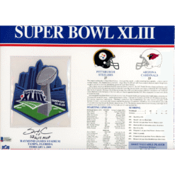 Santonio Holmes Signed Pittsburgh Steelers SB XLLIII Patch Card Beckett 55133