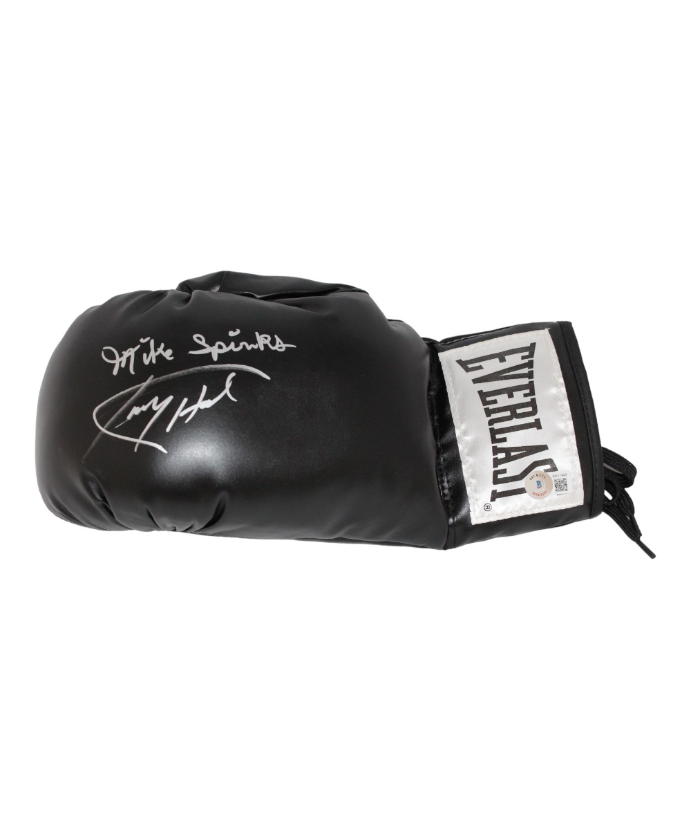 Larry Holmes & Michael Spinks Signed Black Left Boxing Glove Beckett
