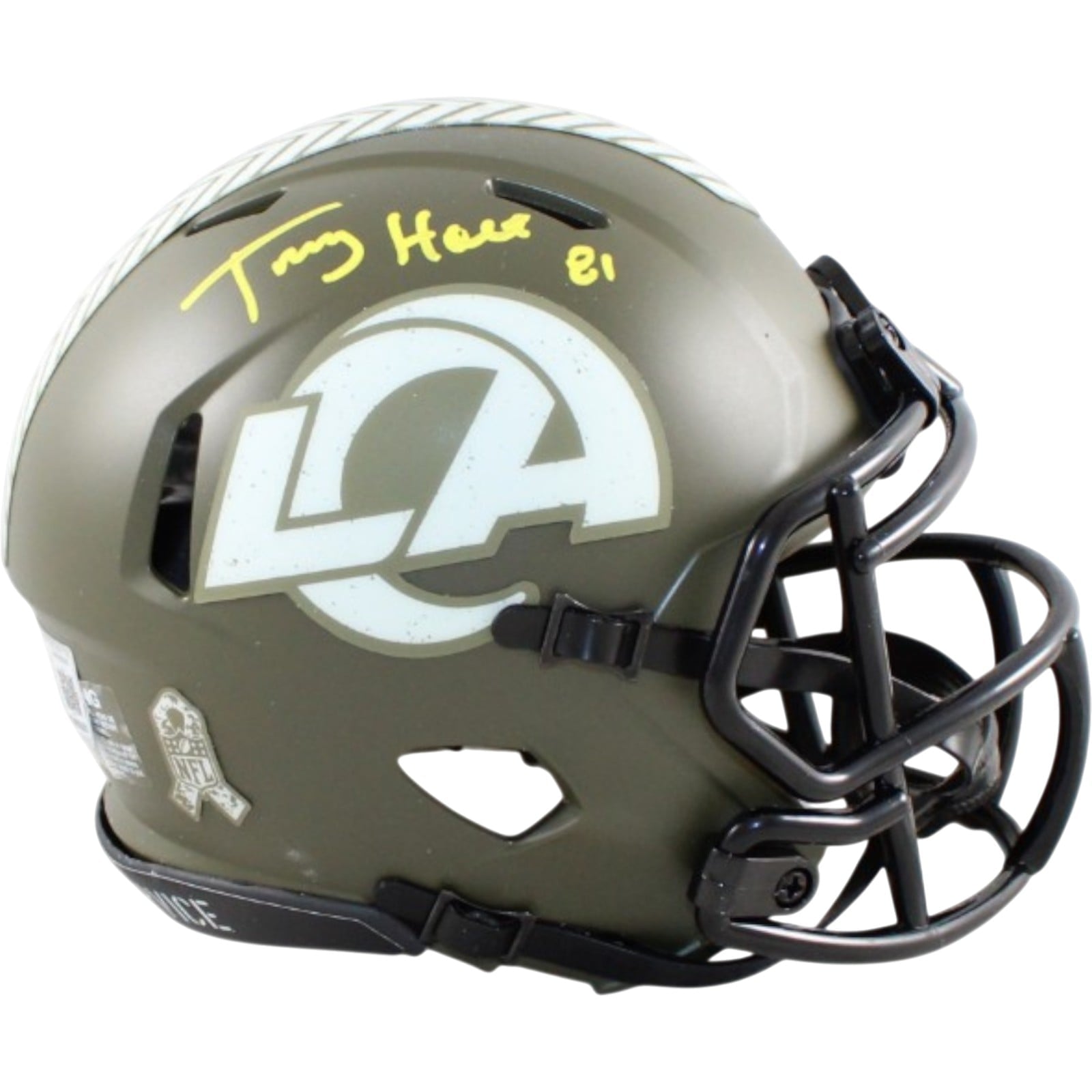 Torry Holt Autographed Los Angeles Rams Mini Helmet Rave 22 STS Beckett W 58590