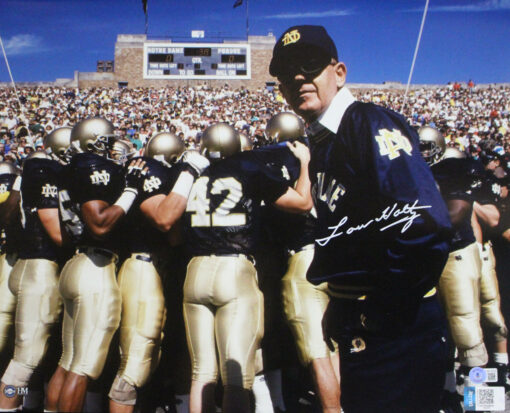 Lou Holtz Autographed Notre Dame Fighting Irish 16x20 Photo Beckett 47913
