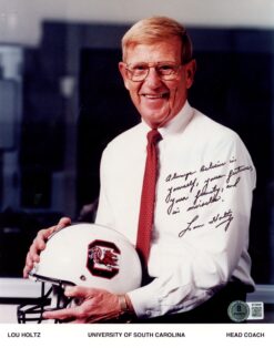 Lou Holtz Autographed South Carolina Gamecocks 8x10 Photo Miracles Beckett 56633