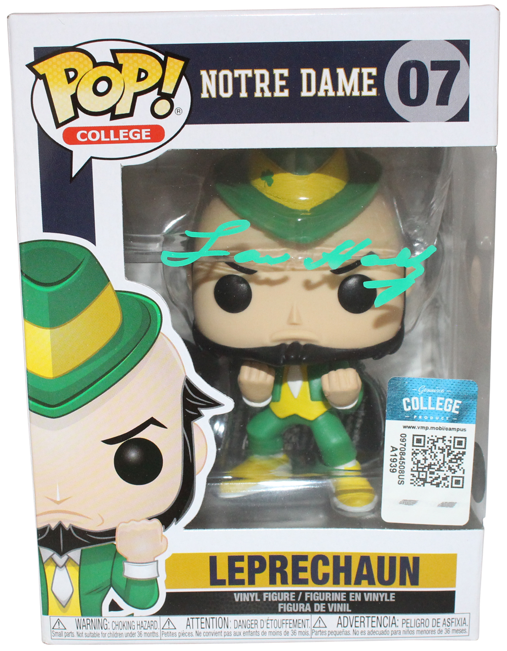 Lou Holtz Autographed/Signed Notre Dame Funko Pop! #7 Beckett 