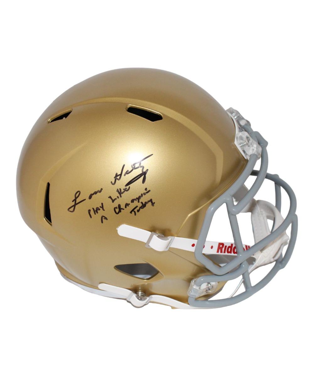 Lou Holtz Autographed Notre Dame Irish F/S PLAC Helmet Beckett