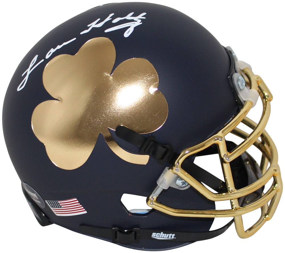 Lou Holtz Autographed Notre Dame Fighting Irish Schutt Mini Helmet BAS