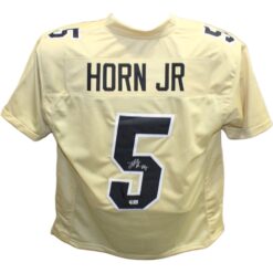 Jimmy Horn Jr. Autographed College Style Gold Jersey Beckett 