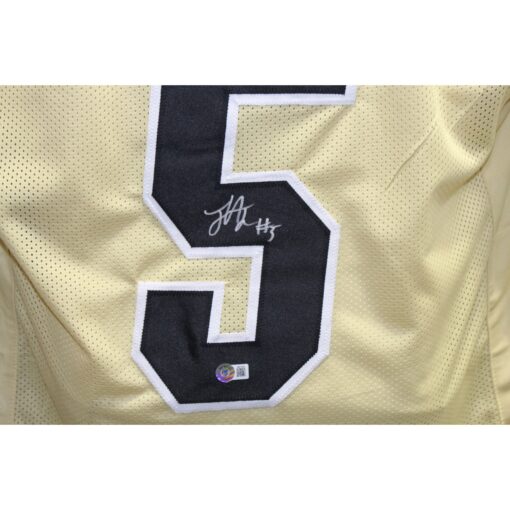 Jimmy Horn Jr. Autographed College Style Gold Jersey Beckett