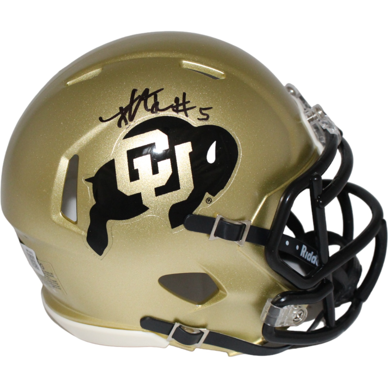 Jimmy Horn Jr. Signed Colorado Buffalos Gold Mini Helmet Beckett