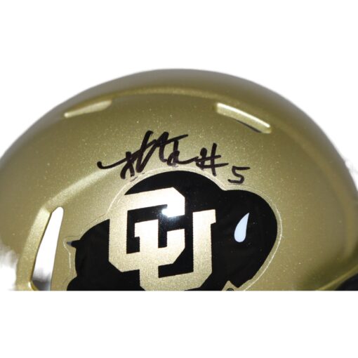 Jimmy Horn Jr. Signed Colorado Buffalos Gold Mini Helmet Beckett