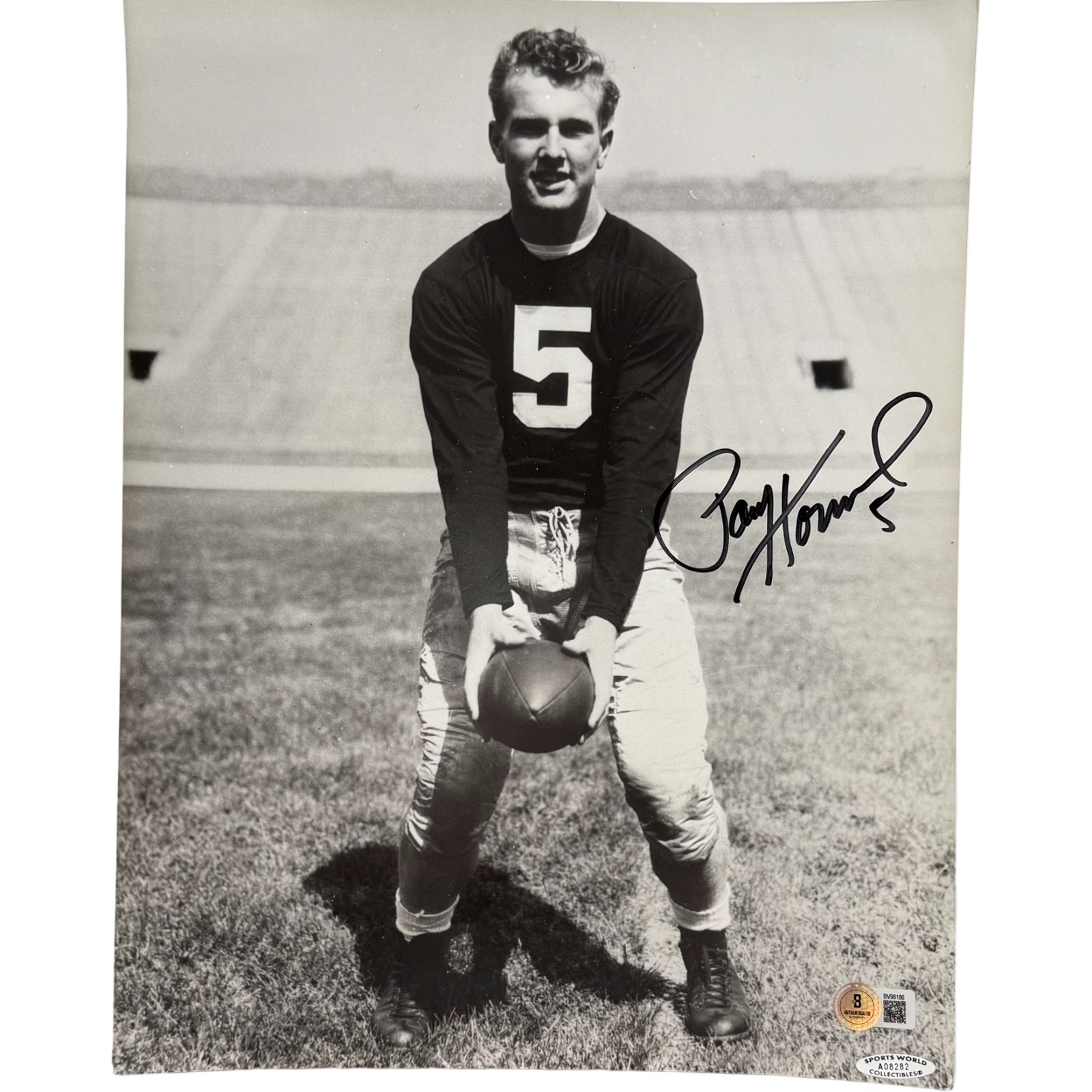 Paul Hornung Autographed/Signed Green Bay Packers B&W 11x14 Photo Beckett 55013
