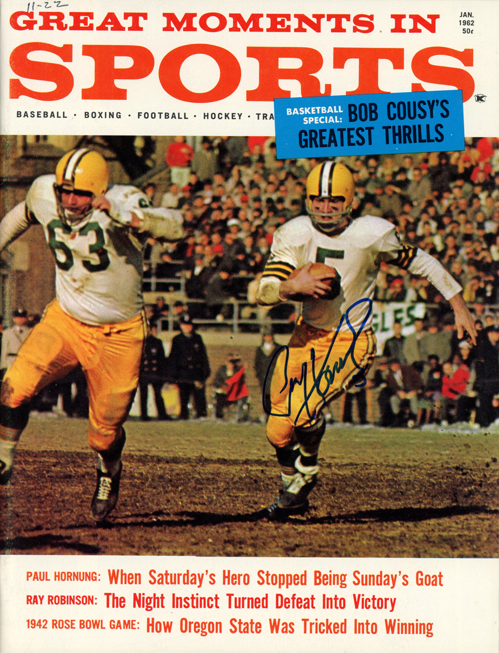 Paul Hornung Autographed/Signed 1962 Great Moments Magazine Beckett