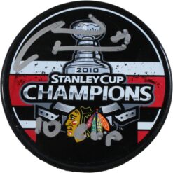 Marian Hossa Autographed Chicago Blackhawks 10 SC Puck 10 Cup Beckett 53823