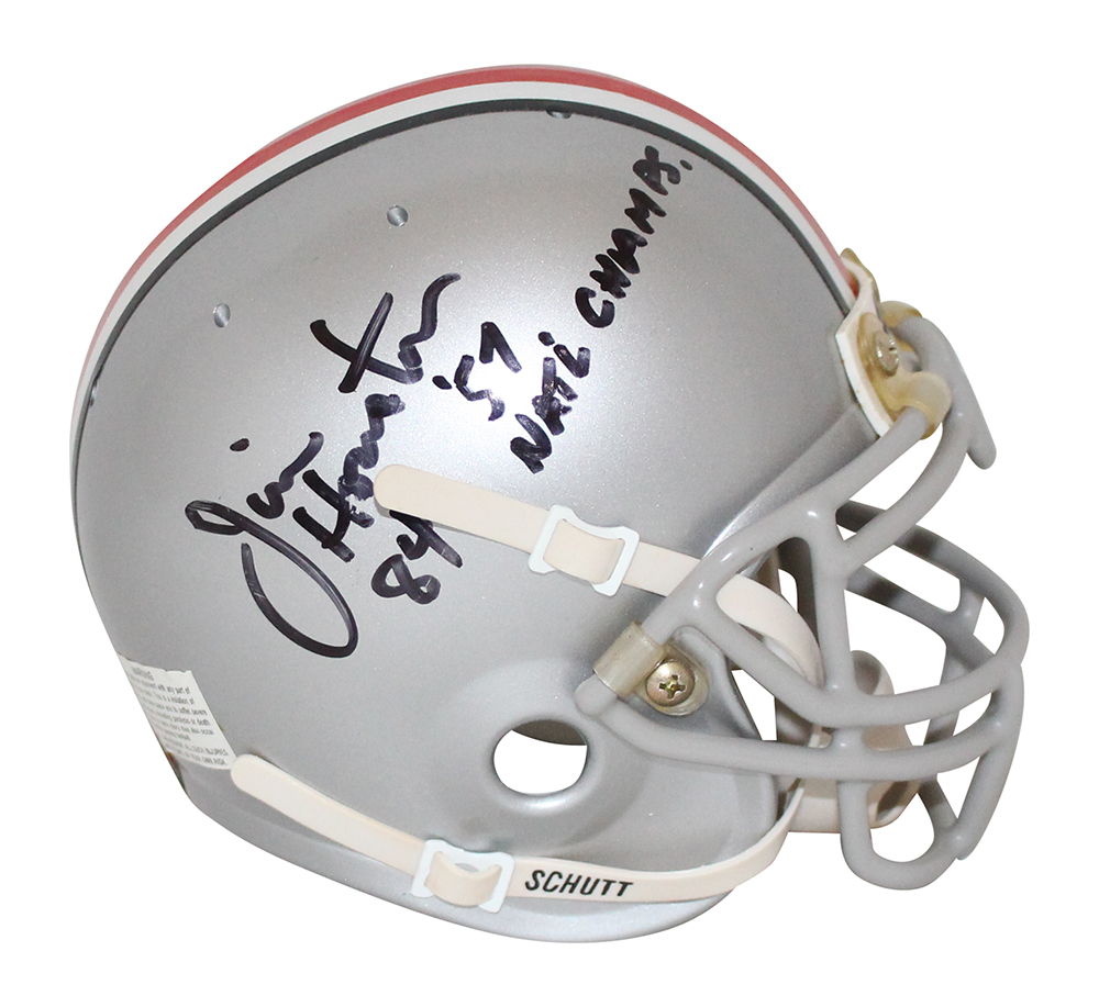 Houston Clark & Schafrath Signed Ohio State Buckeyes Schutt Mini Helmet JSA