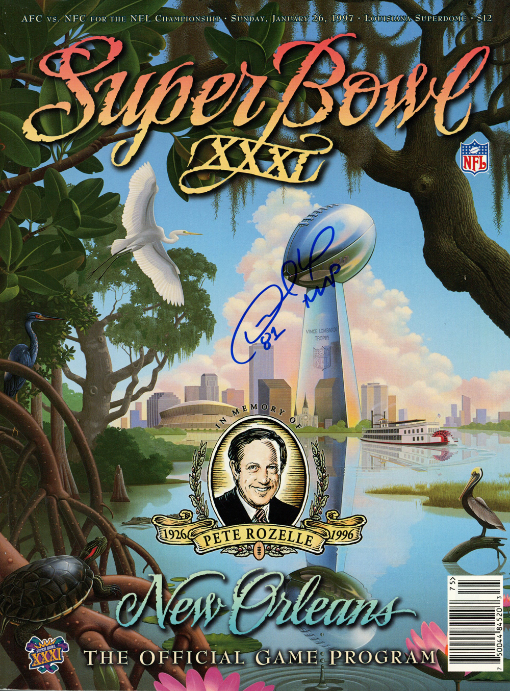 Desmond Howard Autographed Super Bowl XXXI Program SB MVP Beckett 37398