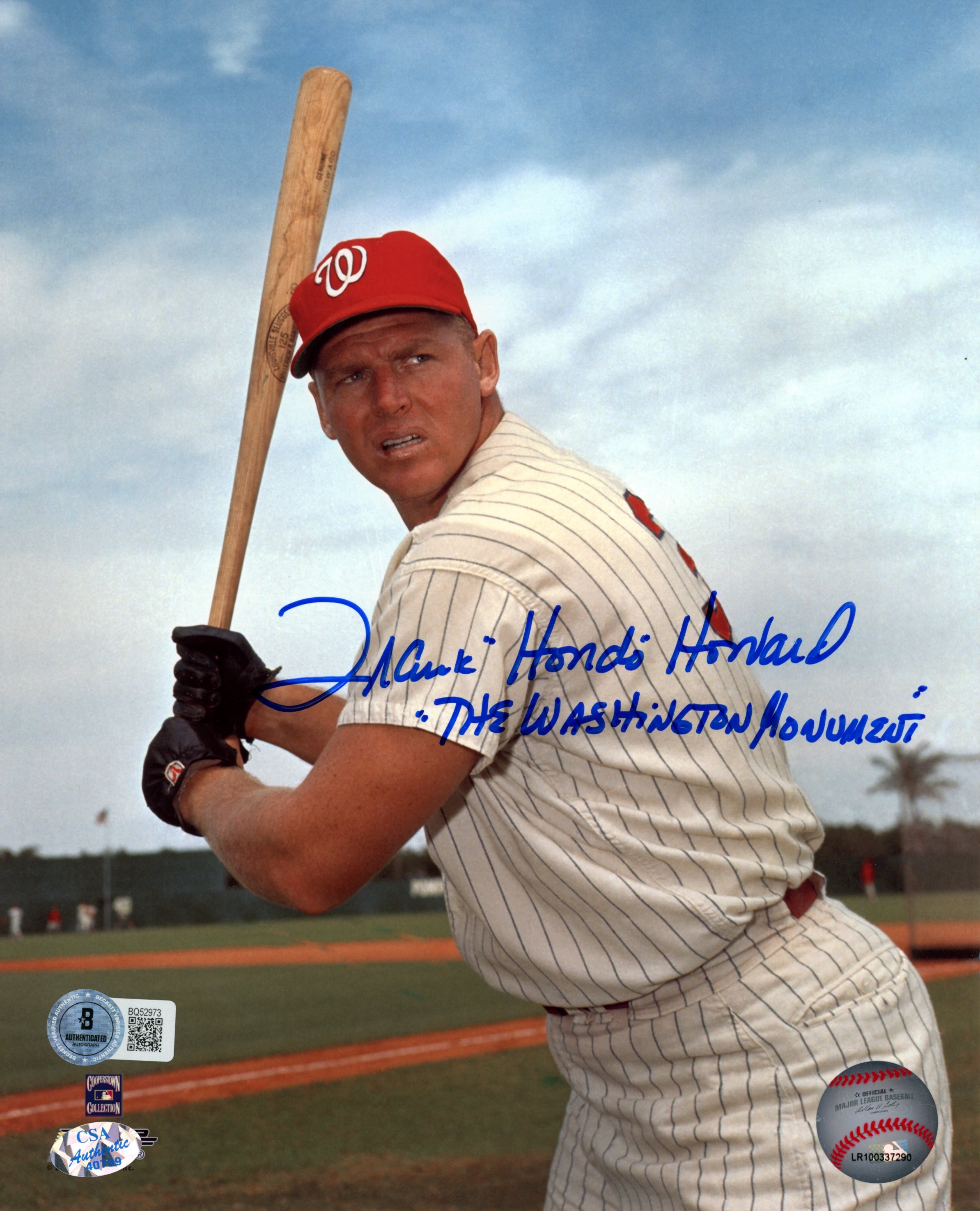Frank Howard Autographed/Signed Washington Senators 8x10 Photo Beckett 57431